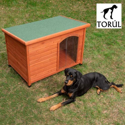 Torúl Woody Caseta de Madera Puerta para Perros L: 115 x 76 x 80 cm (An x P x Al)