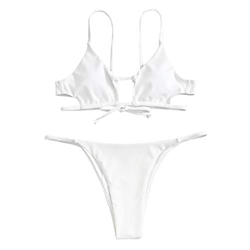 ZAFUL - Conjunto de bikini para mujer Blanco S en oferta