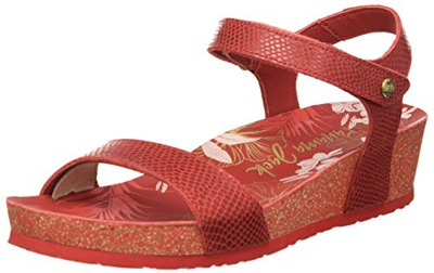 Panama Jack Capri Amazonic, Sandalia con Pulsera Mujer, Rojo (Rojo B3), 37 EU