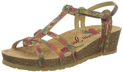 Panama Jack Charo Cork, Sandalia con Pulsera Mujer, Rojo (Rojo B1), 41 EU