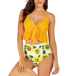 Bikinis Mujer 2019 Bikini con Estampado de Cintura Alta Sexy Traje de Baño de Dos Piezas Brasileños Acolchado Bañador vikinis Push Up Dividido BañAdor precio