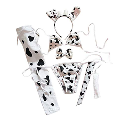 Conjunto de bikini de animado Kawaii con estampado de leopardo y bragas (blanco1) precio