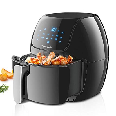 Taylor Swoden Sunbeam - Freidora de aire sin aceite, capacidad 6 l, 1800W, pantalla digital LED táctil, 8 ajustes preprogramados de cocinado, apagado 