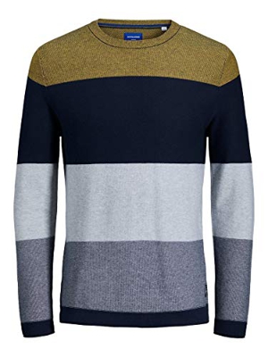 Jack & Jones JORFLAME Knit Crew Neck STS Suéter, Spicy Mustard, XXL para Hombre