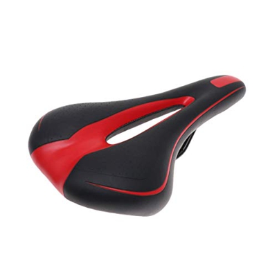 WINOMO Almohadilla para Silla de Bicicleta Mountain Road MTB Comfort Asiento para Bicicleta (Negro Rojo)