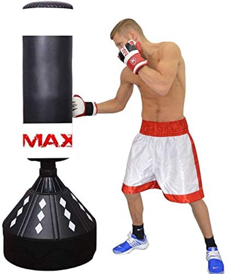 MAXSTRENGTH - Saco de boxeo de pie de 1,82 m, resistente y con soporte para objetivos, ideal para boxeo, boxeo y artes marciales