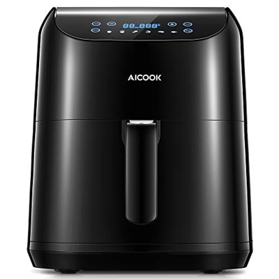 Aicook 5.5L Freidora sin Aceite (Gran Digital LED Panel), 1700W Freidora de Aire con 6 Programa, Temperatura y Tiempo Ajustable, Freidora Aire Calient