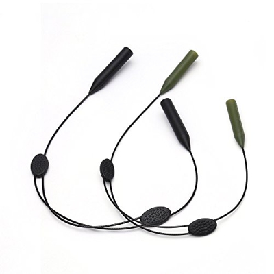 Cadena de Gafas de Sol Deportes Ajustables Retenedor de Gafas - Anti Deslizante Titular Correa de Anteojos Para Homnbre Mujer Niños 2 Paquete(Megro/Ve
