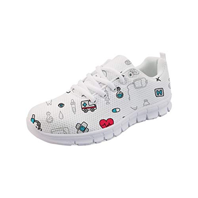 POLERO Nurse - Zapatillas de Mujer para Enfermera, Ligeras, para Correr, Caminar, Malla, Planas, para Tenis, para Mujer, Deportes, Apartamentos, 39 EU