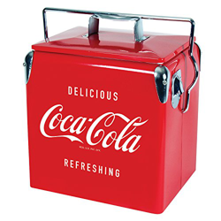Koolatron CCVIC-13 - Cofre de Hielo (18 latas), diseño Vintage con abrebotellas (14 Cuartos de galón/13 litros), Color Rojo en oferta