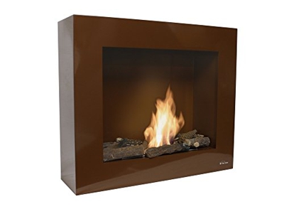 PURLINE BESTBIO-M Biochimenea de suelo o pared de color marrón con regulador de llama