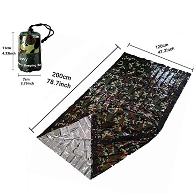 N/B Saco De Dormir De Emergencia Bolsa De Supervivencia, Saco Bivy De Emergencia A Prueba De Agua, Manta De Emergencia Ultraligera para Acampar Al Air