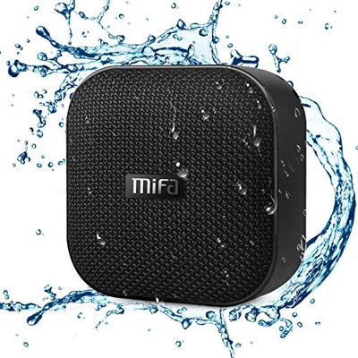 MIFA Mini Altavoz Portátil Bluetooth 4.2 Impermeable IP56 y Tecnología TWS & DSP, Anti-Polvo con 15 Horas Continua y Tarjeta de microSD, Micrófono Inc