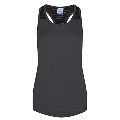 AWDis Just Cool - Camiseta Suave Deportiva Para Mujer (Pequeña (S)/Carbón)