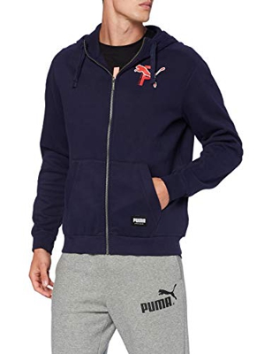 PUMA Athletics FZ Hoodie FL Sudadera, Hombre, Azul, 2XL