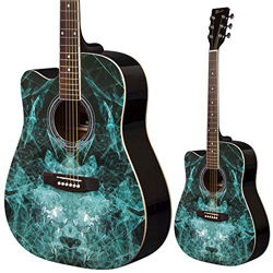 Lindo - Guitarra acústica de aprendizaje para zurdos (104 cm, incluye funda blanda), acabado satinado, color negro en oferta
