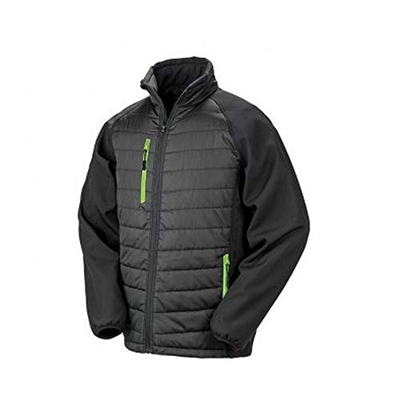 Result - Chaqueta Negra Acolchada Compass para Chico Hombre (XS) (Negro/Lima)