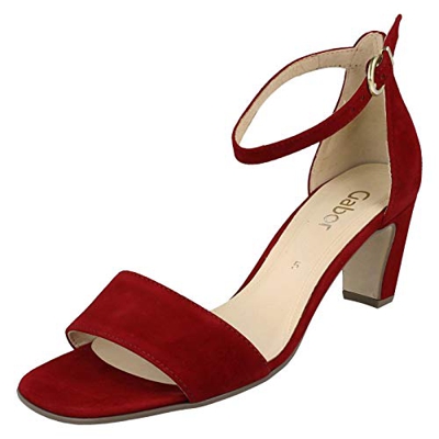 Gabor Shoes Gabor Fashion, Sandalia con Pulsera Mujer, Rojo (Rubin 15), 36 EU