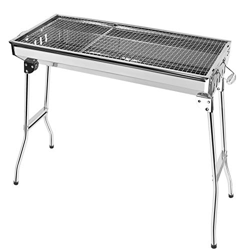 Parrilla de carbón de acero inoxidable, parrilla plegable portátil, parrilla de carbón profesional para barbacoa, picnic para acampar al aire libre (5 precio