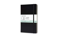 Moleskine - Art Collection Cuaderno de Música con Tapa Dura y Cierre Elástico, Papel Adecuado para Bolígrafos, Lápices y Plumas Estilográficas, Negro, características