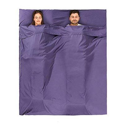 Yosoo Health Gear Sábana Saco de Dormir Doble, Ligero, Transpirable, Portátil Saco de Dormir, Sábana para Saco de Dormir para Acampada y Viaje