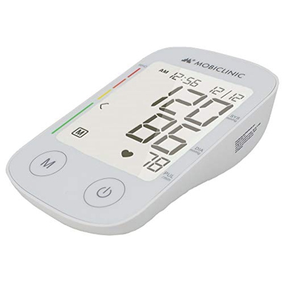Mobiclinic, Tensiómetro de brazo automático, Monitor de presión Digital, Pantalla LCD, con Manguito, Memoria 4×30 mediciones, TX-01