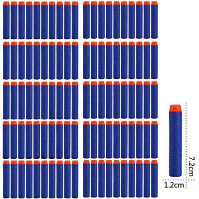 StillCool Balas Nerf, Dardos nerf Espuma 100pcs 7.2cm, Foam Bullet Munición Pack para Nerf N-Strike Elite Serie niños Juguete Pistola, Azul Oscuro