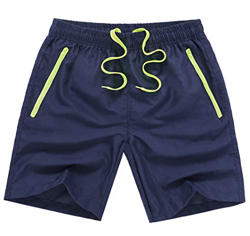 SUNDAY ROSE - Bañador para hombre con forro de malla, bolsillos con cremallera Azul Azul y amarillo. XL en oferta