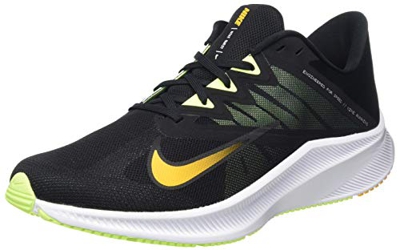 Nike Quest 3, Running Shoe Hombre, Black/University Gold-White-Volt Glow, 43 EU