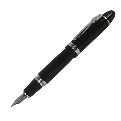 Zoohot Jinhao 159 Pluma estilográfica Guarnición negra del oro de la laca (plata)
