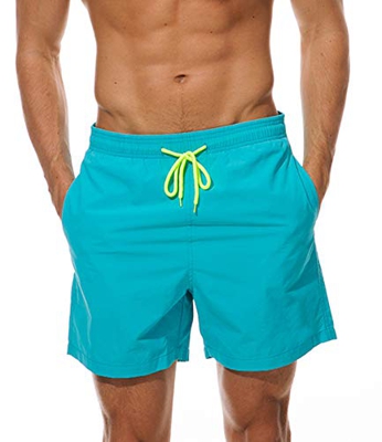 FGFD Bañador Hombre Pantalones Corto Deporte Bermudas Secado Rápido Trajes de Baño Hombre Bóxers Playa Shorts (XXL, Azul Cielo)