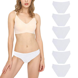 Bragas Mujer sin Costuras Invisible Señoras Braguitas Low Rise Suave Ligera Bikini Braguitas, Pack de 6 Blanco S características