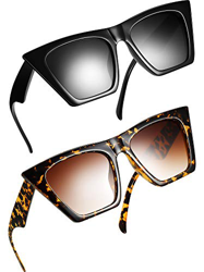 Frienda 2 Pares Gafas de Sol Cuadradas de Ojos de Gatos Pequeña Moda Retro para Mujeres en oferta