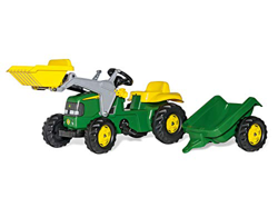 Rolly Toys 023110 John Deere - Tractor a pedales con pala frontal y remolque (168 cm), verde y amarillo [Importado de Alemania] en oferta