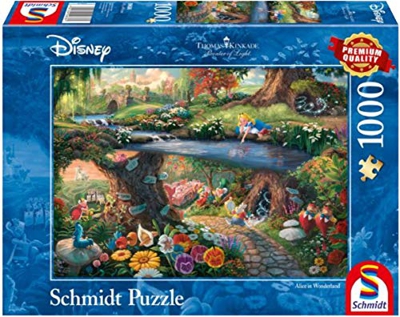 Schmidt Spiele 59636 Thomas Kinkade, Disney, Alice im Wunderland, 1000 Teile Puzzle, Bunt