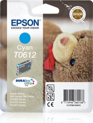 Epson Cartucho De Tinta T0612 Cyan 8Ml válido para EPSON Stylus DX4800 / DX4850 / DX4200 / DX4250 /DX3800 / DX3850 / D88 / D88+ / D68 Photo Edition, Y