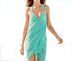 Bllomsem Mujeres Pareos Encaje de Punto Playa Protector Solar Vestido Traje De Baño Bikini Cubierta hasta Ropa De Playa (Verde) precio