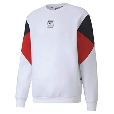 PUMA Rebel Crew Small Logo FL Sudadera, Hombre, Negro, 2XL