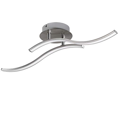 Monzana Plafón LED 2 focos 'Ola' de techo modernos iluminación de interior spots luz blanca cálida 15V salón decoración