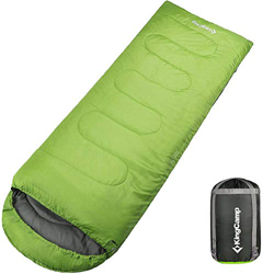 KingCamp Saco de Dormir Ultraligero Rectangular Grande Individual para Adultos Camping Montaña Portátil Bolsa de Compresión Verano características