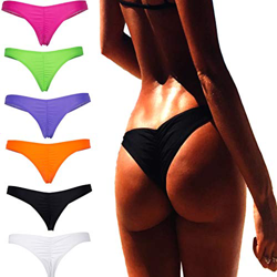 Traje de baño brasileño de la parte inferior de la tanga del bikini de la parte inferior del traje de baño de la parte inferior Negro Negro XS precio