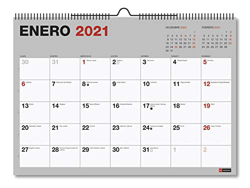 Miquel Rius - Calendario de Pared 2021 Básico - Castellano, 296 x 210 mm (A4) con espacio para escribir y apuntar, Color Gris en oferta