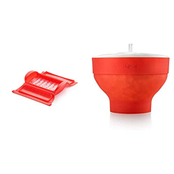 Lékué - Estuche de vapor con bandeja, 1-2 personas, color rojo + Recipiente para cocinar Palomitas, Rojo, 20 cm precio