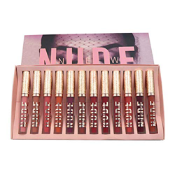 12 colores set de lápiz labial líquido a prueba de agua set de lápiz con copa antiadherente mate colourfast lápiz hidratante lápiz mat lipliner mat te en oferta