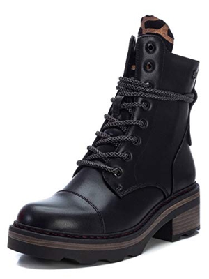 XTI - Botín Militar para Mujer - Color Negro