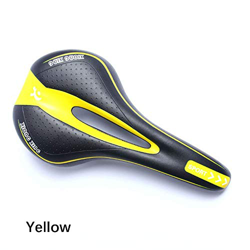 Bestine - Sillín de bicicleta de montaña hueco, diseño ergonómico para bicicleta de carretera, bicicleta de montaña y bicicleta plegable, Negro y amar en oferta