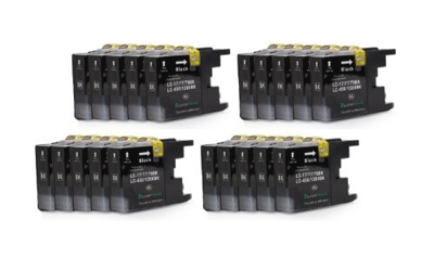 XL Cartuchos compatible con Brother LC1280 para Brother MFC-J5910DW, MFC-J6510DW, MFC-J6710DW, MFC-J6910DW, color negro (06) - 20 unidades negro