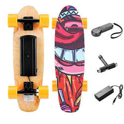 Monopatín Eléctrico Mini Skateboard con Control Remoto para Adulto Adolescente,Velocidad Máx 20 km/h, Negro/Naranja (Naranja) características