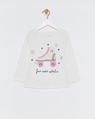 Sfera - Camiseta De Niña Patín Con Glitter Y Lentejuelas