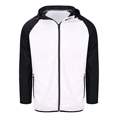 AWDis Just Cool - Chaqueta Cortavientos en Contraste para Hombre (XL) (Blanco Ártico/Negro Azabache)